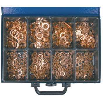 Conjunto de 800 anilhas em cobre DIN 7603 em caixa BS